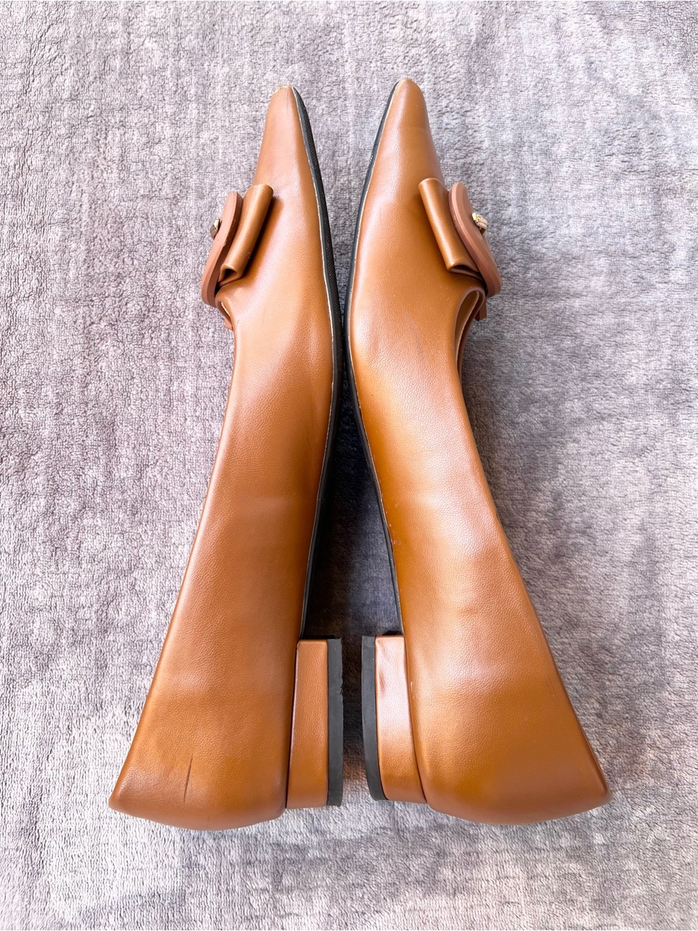 C.Paravano C Buckle Pointed Toe Leather Flats Sz 40 US 9.5 Aida Chic Classic - Picture 7 of 14